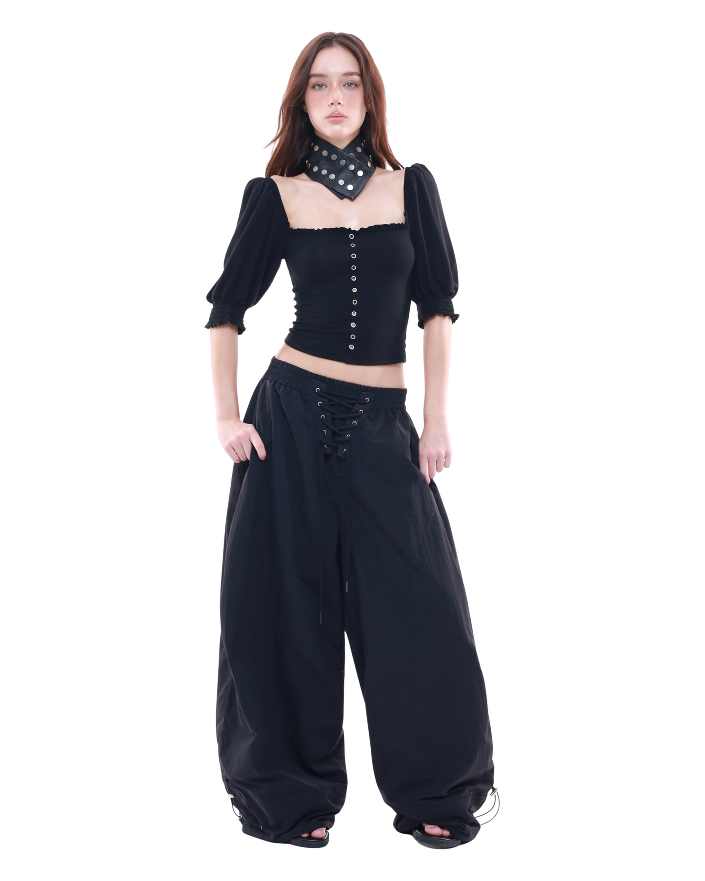 POWRPOWR CRISSCROSS NYLON PANTS