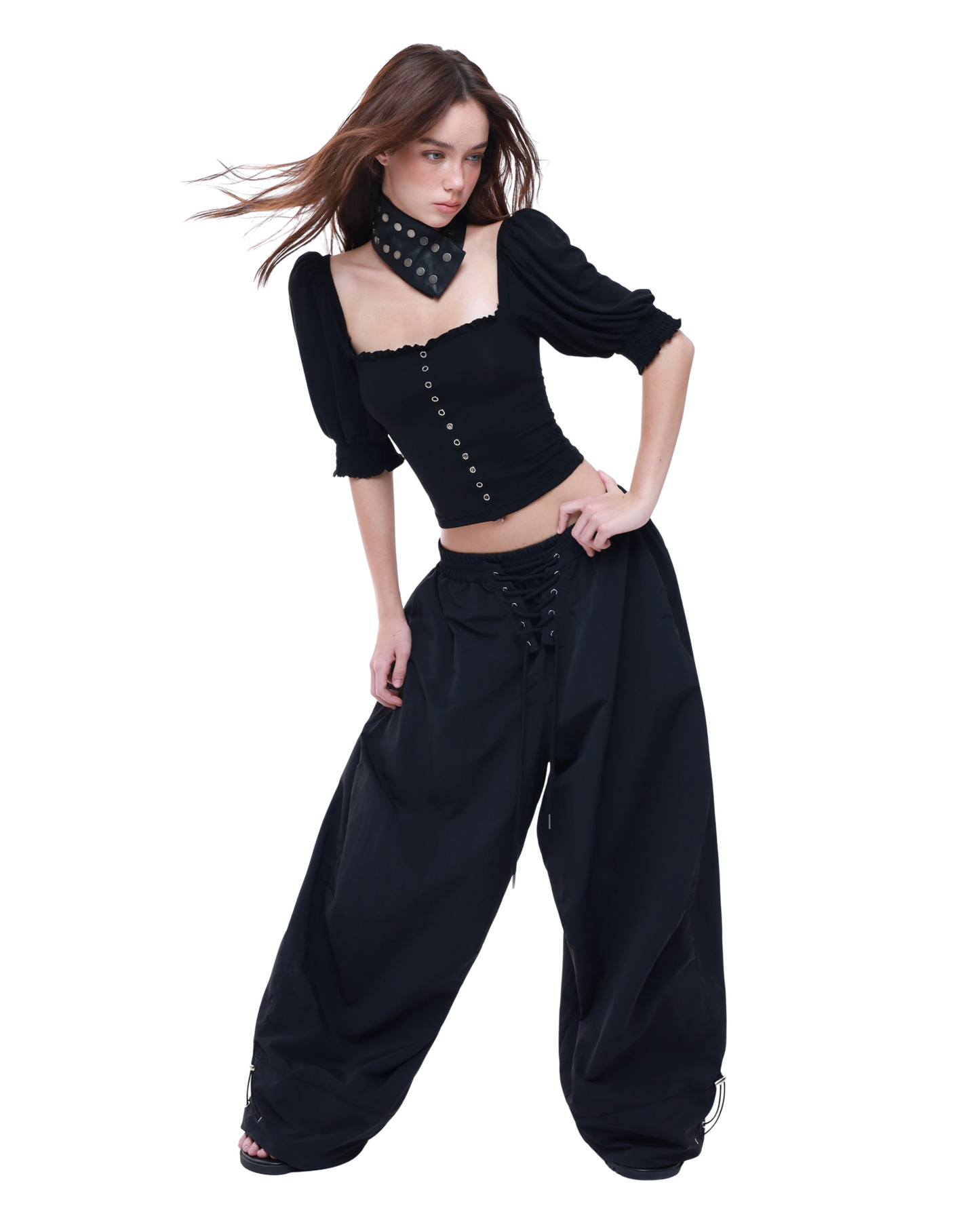 POWRPOWR CRISSCROSS NYLON PANTS