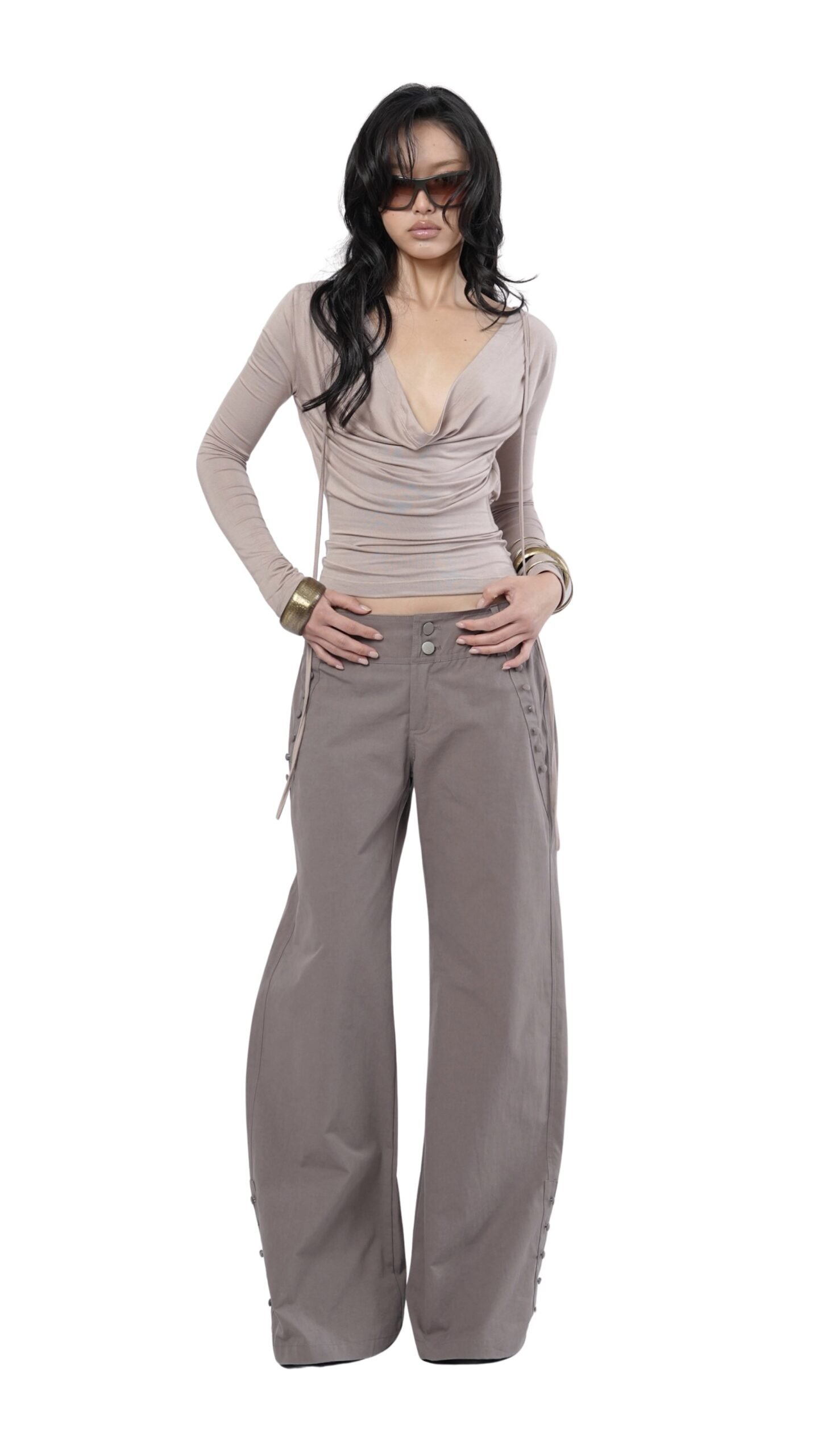 SIDE BUTTON TROUSERS