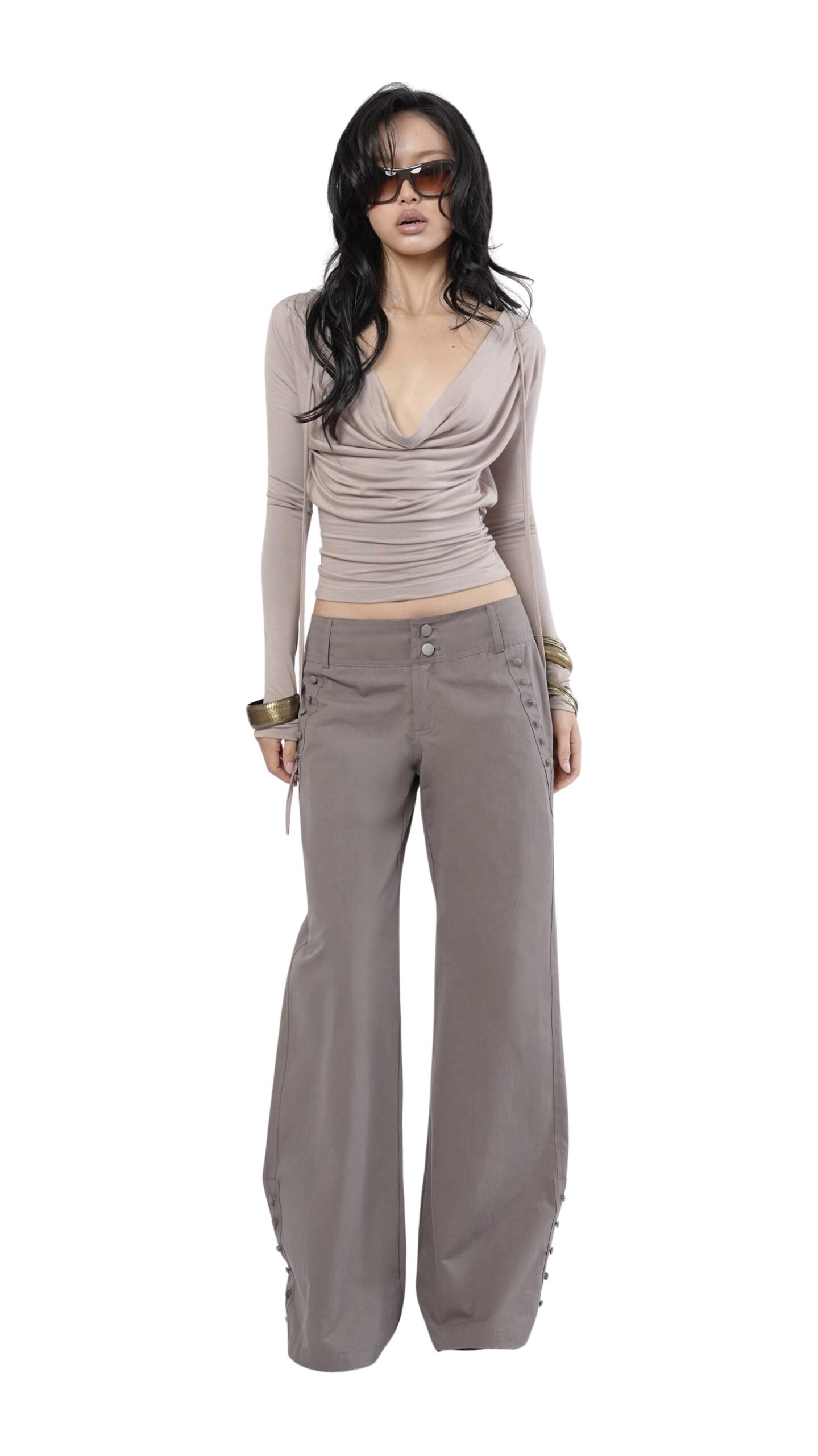 SIDE BUTTON TROUSERS