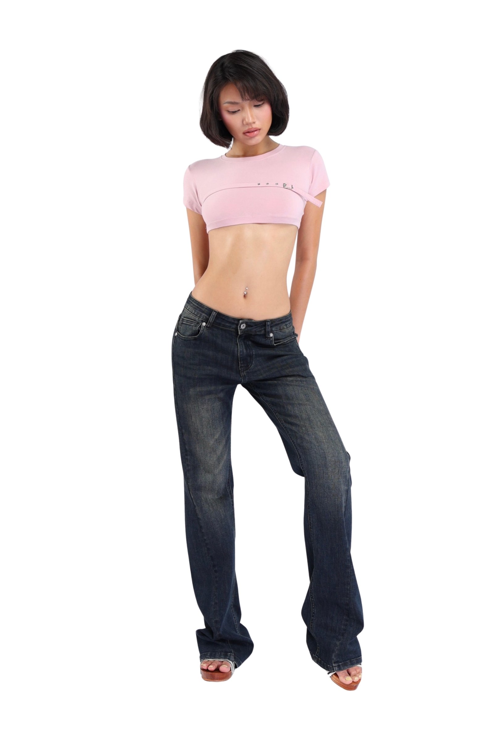 Buckle Strap Croptop Red